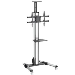 TV Cart - For 32" to 75" Displays - AV Cart - Height Adjustable - Lockable Wheels - Flat Screen TV Cart - Media Cart on Wheels 