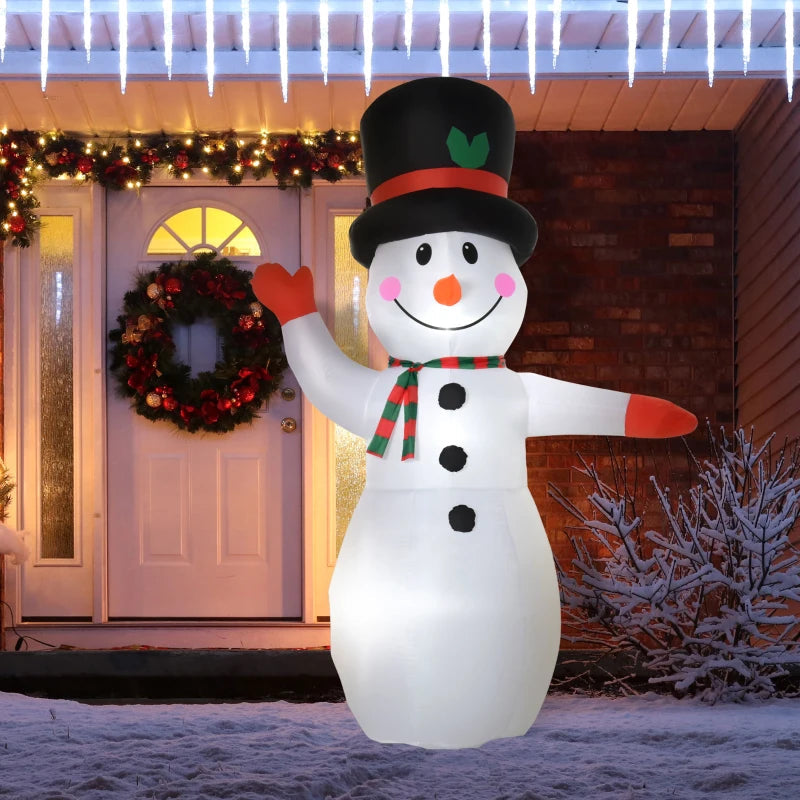 HOMCOM 4FT Inflatable Christmas Snowmen Family, LED Lighted Holiday Blow Up Decoration for Indoor & Outdoor Display 