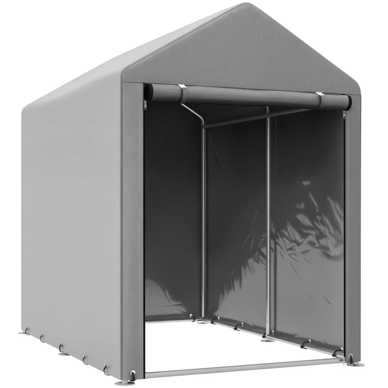 4 x 6ft Outdoor Storage Shed Tent, Portable Shed with Roll-up Door for Motorcycle, Bike, Garden Tools