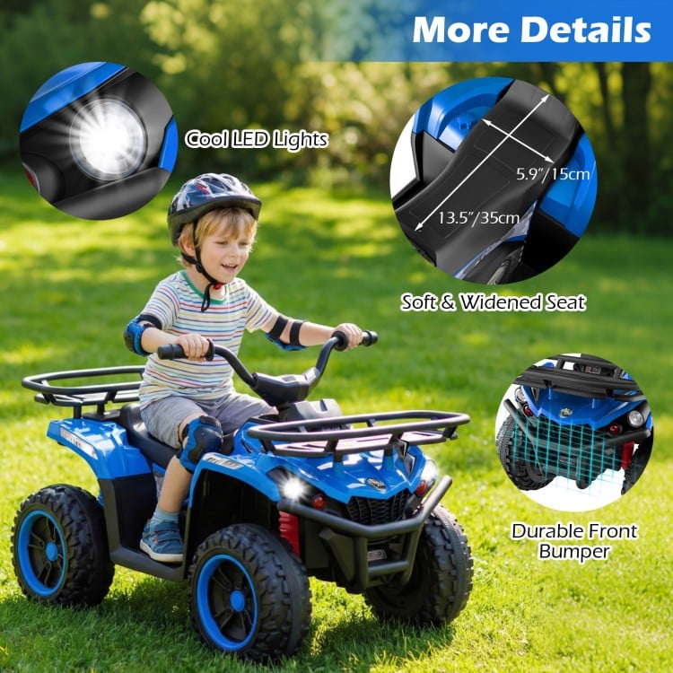 24V Electric Ride On Quad with LED Headlights-Blue