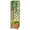 Raised Garden Bed Wood Planter with Trellis for Vine Climbing, 16