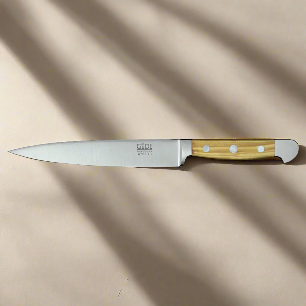 ALPHA OLIVE | Fillet Knife 18 cm (Flexible) | Forged Steel / Olive wood handle 