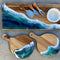 Acadia Charcuterie Board Gift Set – Ocean Inspired Serving Board with Plates, Cheese Knives & Glass Ramekin, 17.5