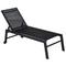Outsunny Patio Lounge Chair Outdoor Recliner with 5-Position Backrest 2 Wheels for Poolside Beach Lawn Black