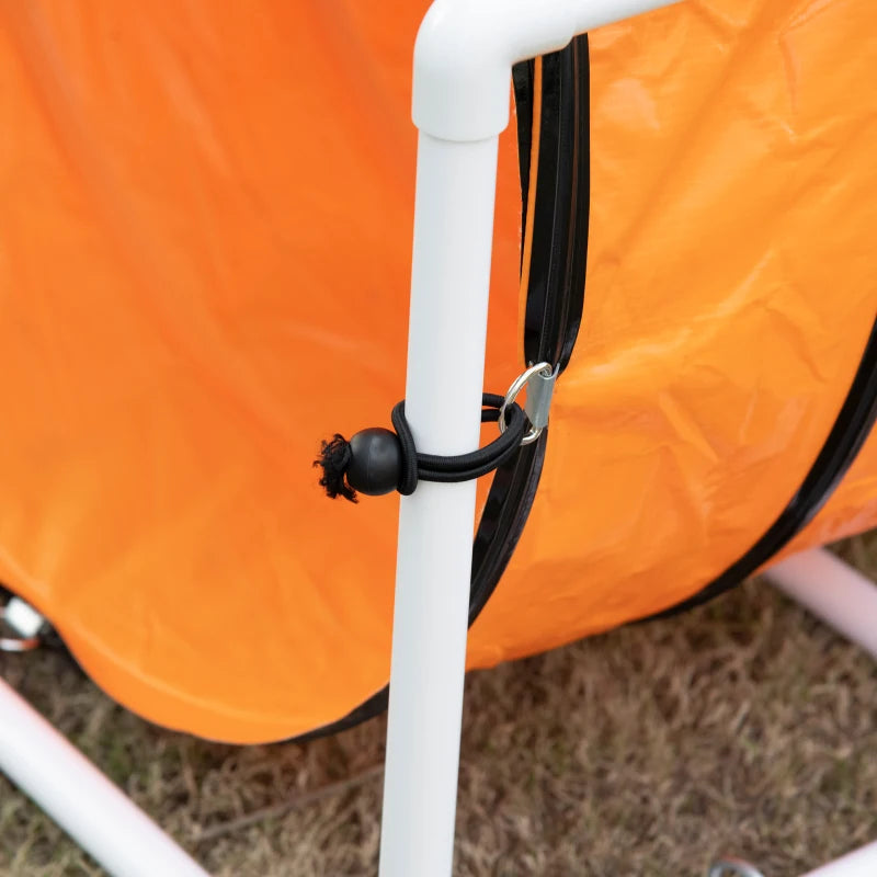 Dog Tunnel, 13 Foot Long, 24" Open Pet Agility Equipment with 2 Support Brackets, Carrying Bag, Orange