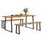 Picnic Table and Bench Set for 6 Persons with 2