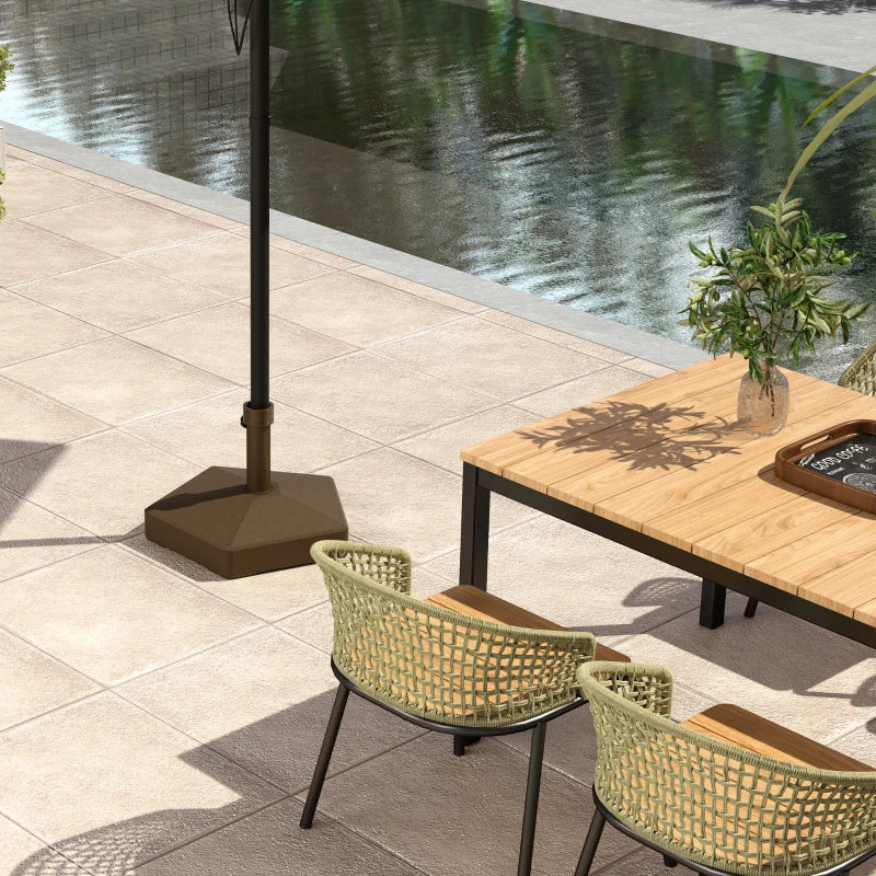 Patio Umbrella Base Holder, Heavy Duty Outdoor Umbrella Stand Base, Poolside, Brown