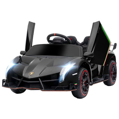 Aosom 12V Kids Ride-On Car: Butterfly Doors, 4.3MPH, Portable Battery, Black 