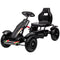 Aosom Kids Pedal Go Kart Ride-On Car Adjustable Seat Handbrake Rubber Wheels Outdoor Play Black