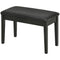 Classic Piano Bench Stool, PU Leather Padded Keyboard Seat with Rubber Wood Legs and Music Storage Compartment, Smooth Seat, Black