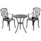 Outsunny 3 Pieces Patio Furniture Set, Outdoor Garden Conversation Set with Coffee Table, 2 Chairs and Umbrella Hole, Brown