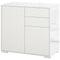 HOMCOM Buffet Sideboard High Gloss Kitchen Storage Cabinet Cupboard with Drawer Shelf Push Open Design White for Dining Room