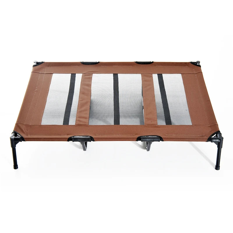 Elevated Dog Bed, Raised Dog Cot for XL Sized Dogs, Indoor & Outdoor, 48" x 36" x 9", Coffee