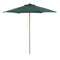 Outsunny Wood Patio Umbrella: 8FT Round Market Garden Parasol with Bamboo Ribs & Top Vent, Dark Green
