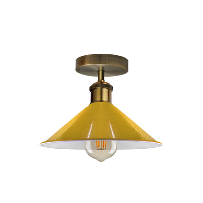 Flush Mount Metal Ceiling Light Cone Shade ~ 2149 