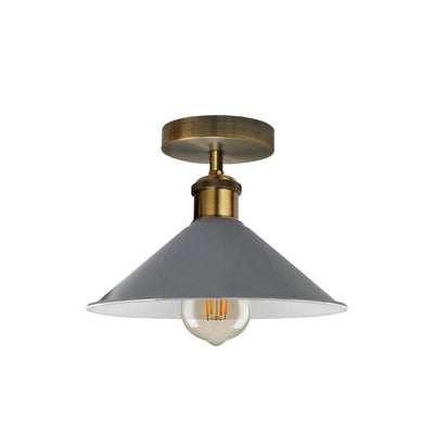 Vintage Industrial Ceiling Light Grey Shade E26 Flush Mount~2153 