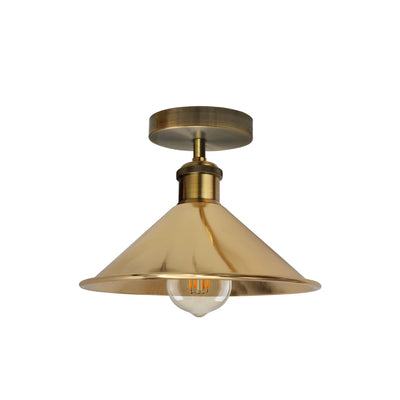 Vintage Industrial Ceiling Light French Gold E26 Flush Mount~2155 