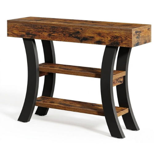 41" Console Table with Storage Shelves, Modern Sofa Entryway Table