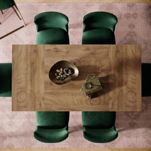 Dining Table 55" Rectangular Kitchen Table for 4-6 People with Sturdy Legs and Thick Tabletop Light Brown