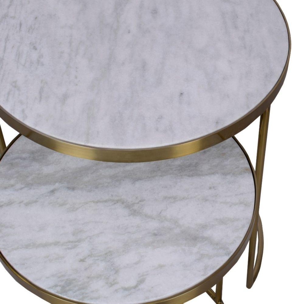 Harlo Round Marble Nesting Tables 