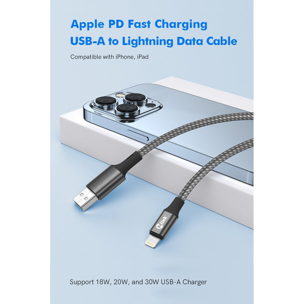 Câble tressé Lightning à USB PD20W 5V/2.4A à charge rapide de qualité supérieur