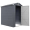 Outsunny 4.5' x 6' Garden Storage Shed with Latch Door, Vents, Sloped Roof, PP, Grey