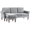 HOMCOM L Shape Sofa, Modern Sectional Couch with Reversible Chaise Lounge, Wooden Legs, Corner Sofa for Living Room, Grey