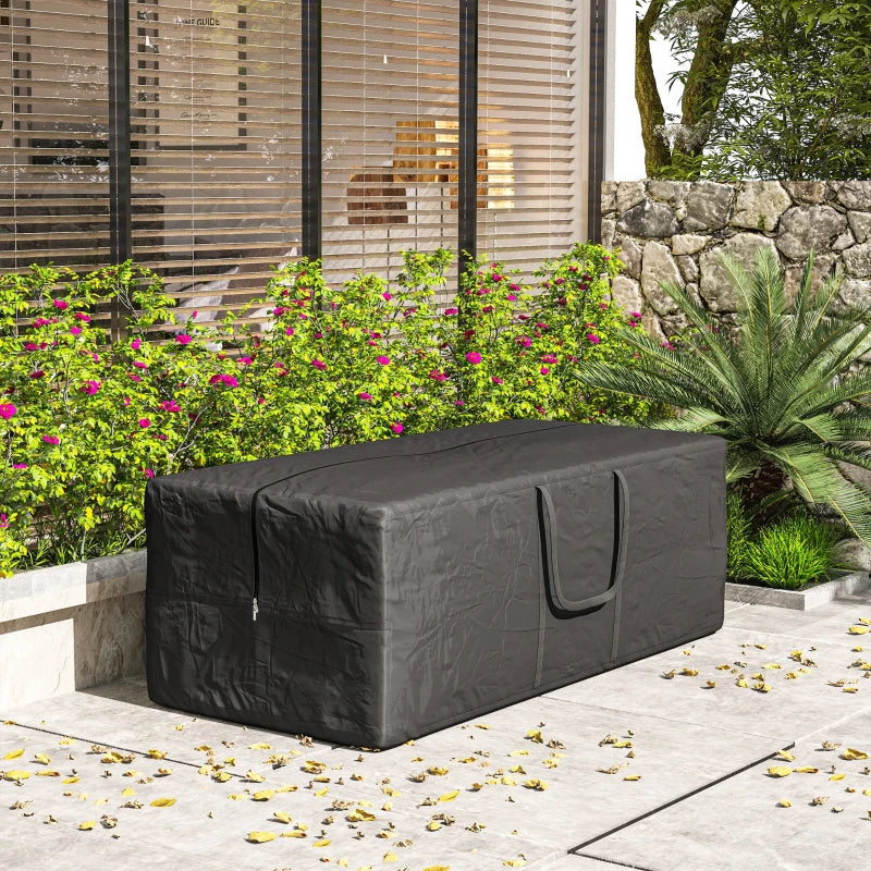 Outsunny 840L Outdoor Patio Cushion Storage Bag – UPF30+, Waterproof 600D Oxford, Heavy Duty, Black 