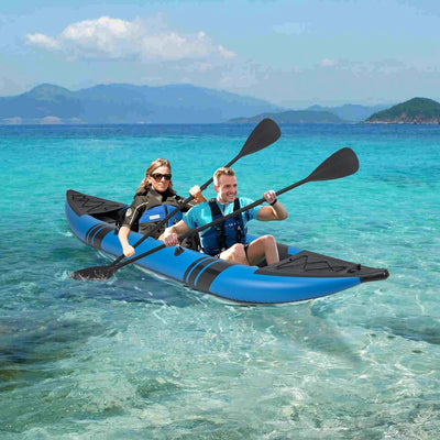 Goplus 12.5 ft Inflatable Tandem Kayak | 1-2 Person Canoe | 507 lbs Capacity | Includes All Accessories & Carry Bag 