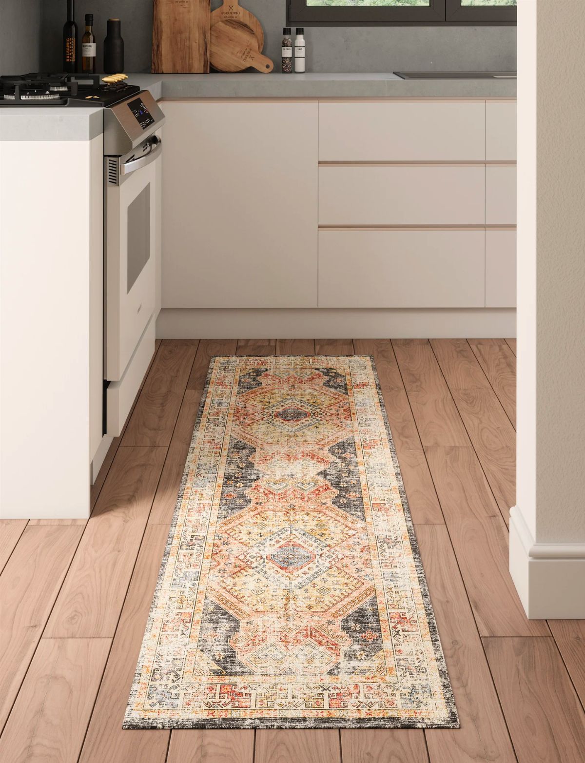 Caspara Orange Black Coral Rug 