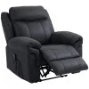 HOMCOM Manual Recliner Chair with Vibration Massage, Side Pockets, Microfibre Reclining Chair for Living Room, Black 