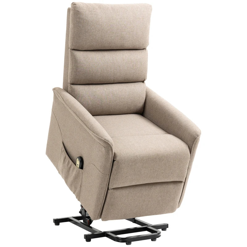 HOMCOM Lift Chair for Elderly, Power Chair Recliner with Remote Control, Side Pockets for Living Room, Brown