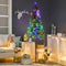 HOMCOM 6' Artificial Christmas Tree with Warm White or Colourful LED Lights, Pencil Shape, Steel Base