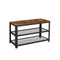 VASAGLE Shelf Storage Bench with Metal Mesh Shelves and Seat