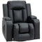 HOMCOM Massage Recliner Chair for Living Room with 8 Vibration Points, PU Leather Manual Reclining Chair with Cup Holders, Swivel Base, Rocking Function, Black