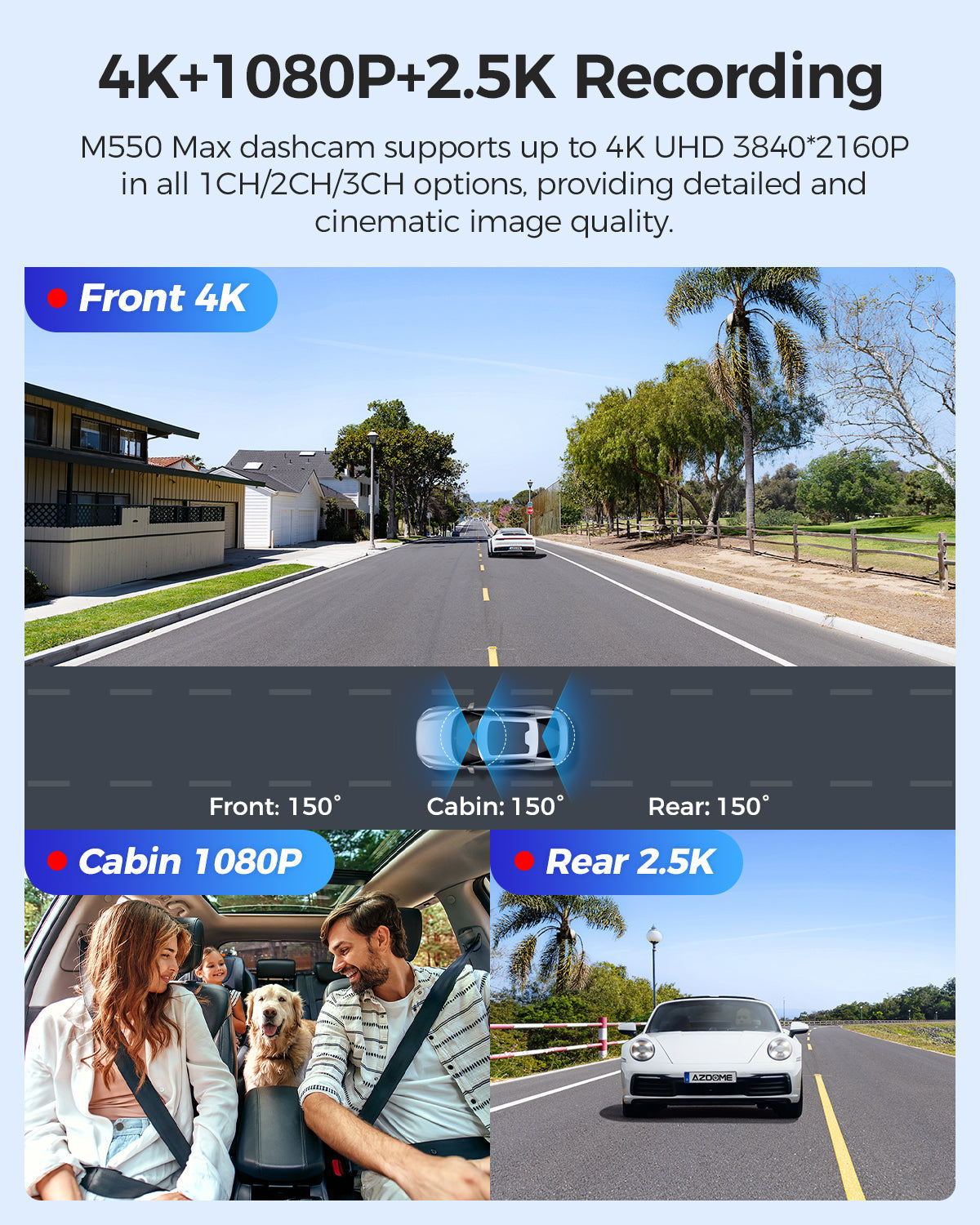 AZDOME M550 Max 3CH 4K Dash Cam 