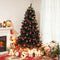 HOMCOM 6ft Artificial Christmas Tree Unlit Douglas Fir with Realistic Branch Tips, Black Halloween Style