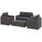 Outsunny Outdoor Furniture with Table, Wicker Furniture with Loveseat and 2 Chair for Garden, Poolside, Grey