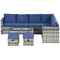 Outsunny 6pcs Garden Furniture Sofa Set, 8-Seater Outdoor Sofa Sectional with 3 Loveseat Wicker Sofa with Cushions
