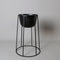 Fazel Black Raised Metal Pot Planter 2’ – Modern Minimalist Indoor Planter for Faux or Real Plants, Durable Iron Construction