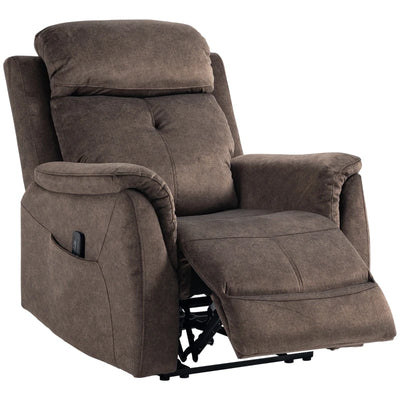 HOMCOM Manual Recliner Chair with Vibration Massage, Reclining Chair for Living Room with Side Pockets, Brown 
