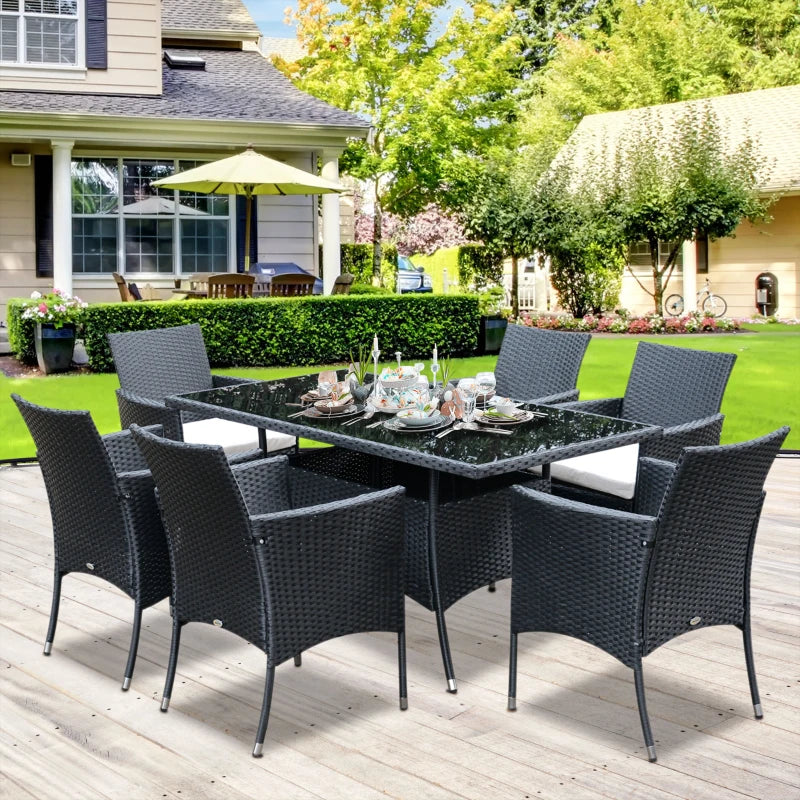 Outsunny Garden Dining Set with Cushions