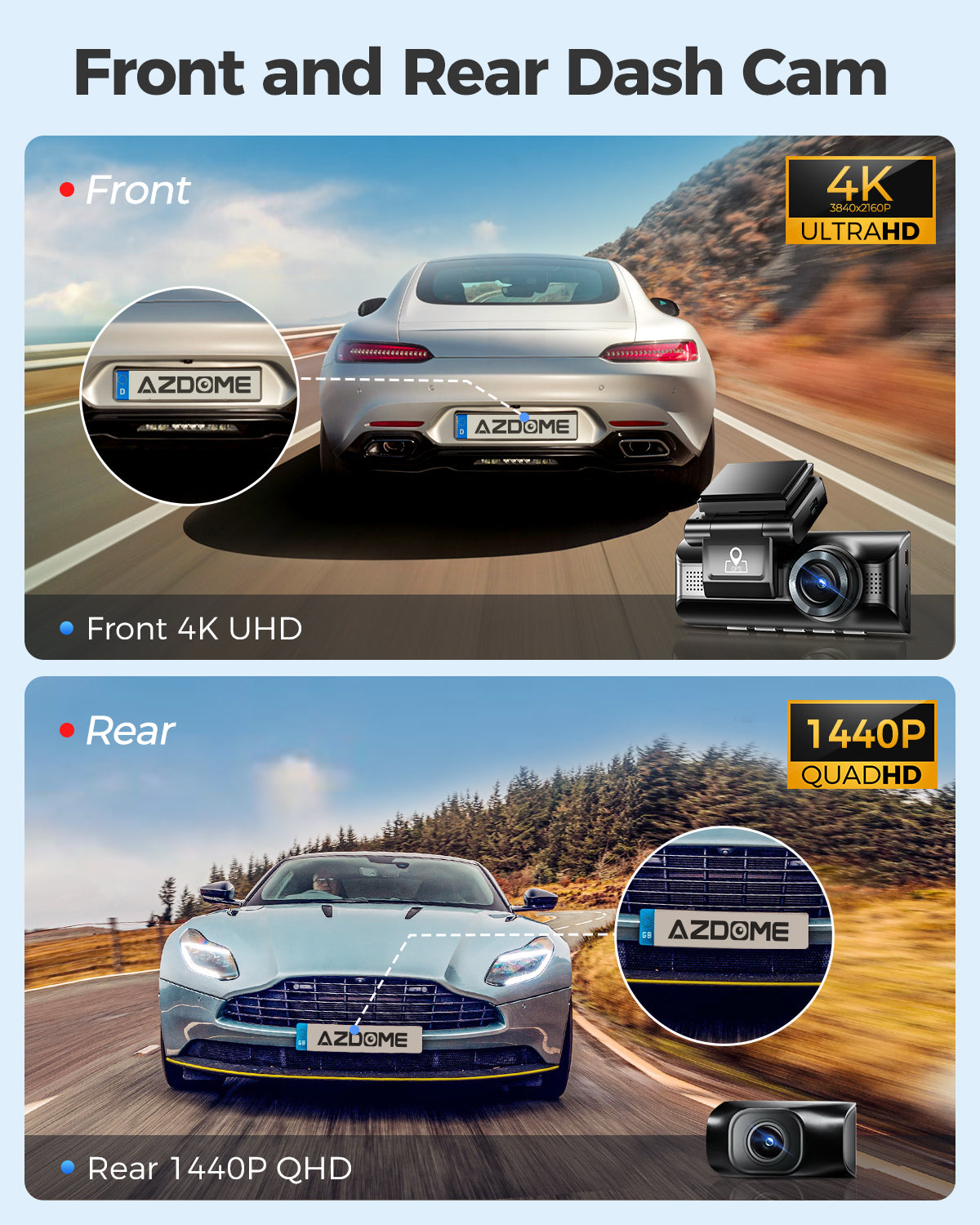 AZDOME M550 Max 3CH 4K Dash Cam 
