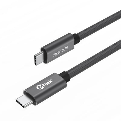 Câble tressé USB-C 3.2 PD100W 48V/5A 20Gops mâle à mâle de haute qualité