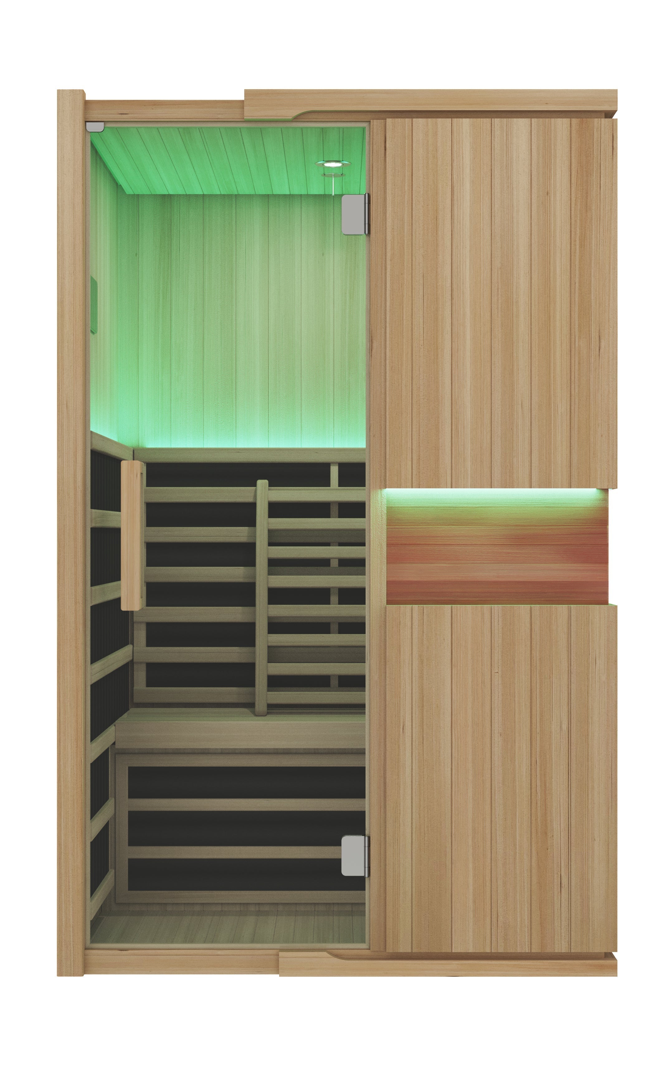 Blisspod, Milano, Full Spectrum Sauna Canadian Hemlock Ultra Low EMF, 6 Far Infrared & Red Glass Heater & Chromotherapy – 2 Person 