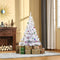 HOMCOM 4.9 Feet Artificial Christmas Tree with Ornaments, White Holiday Xmas Decor