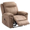 HOMCOM Manual Recliner Chair with Vibration Massage, Side Pockets, Microfibre Reclining Chair for Living Room, Brown 