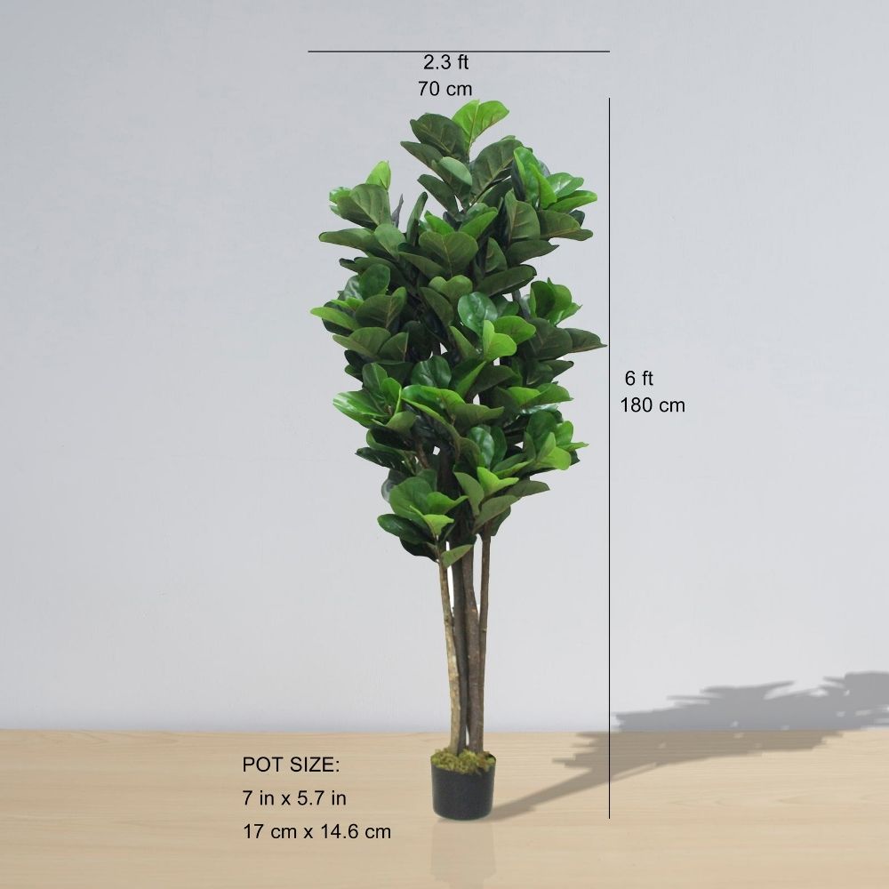 Guatape Artificial Fiddle Leaf Potted Plant (Multiple Sizes) 