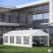 Outsunny 13' x 26' Heavy-duty Outdoor Carport Party Event Tent Patio Gazebo Canopy with 4 Sidewalls, White