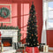 HOMCOM 7FT Artificial Christmas Tree, Pencil Christmas Tree with Realistic Branches, Stable Stand, Black